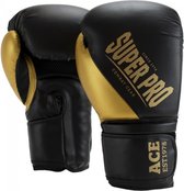 Gants de boxe Super Pro Combat Gear ACE (kick) Zwart- Or - 14 oz