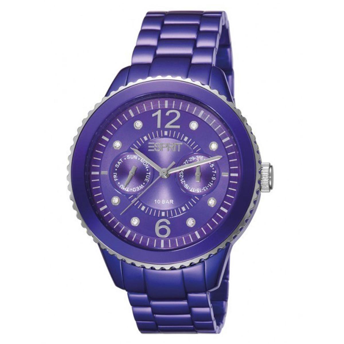 Esprit - Dameshorloge - Aluminium - Paars - Ø38mm