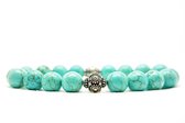 Beaddhism - Armband - Big Turquoise -  BT1222.1 - Sterling Zilver - 10 mm - 21 cm