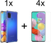 iParadise Samsung A21s Hoesje - Samsung Galaxy A21S hoesje transparant shock proof case hoes cover hoesjes - 4x samsung galaxy a21s screenprotector