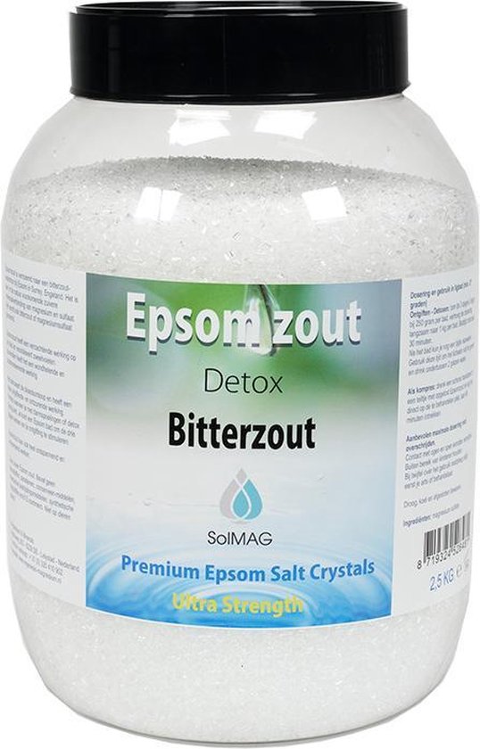 Epsom zout-bitterzout -magnesiumsulfaat - badzout - 2,5 kg - in luxe pot