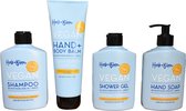 Herb & Bløm Vegan pakket - Handzeep, Douchegel, Shampoo en creme - 95% natuurlijke ingredienten - 100% gerecyclede fles