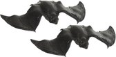 4x stuks rubberen vleermuis zwart 22 cm - Horror decoratie dieren - Vleermuizen