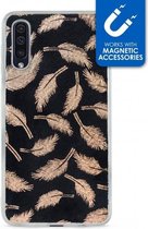 Samsung Galaxy A50 Hoesje - My Style - Magneta Serie - TPU Backcover - Golden Feathers - Hoesje Geschikt Voor Samsung Galaxy A50