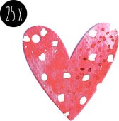 25x Labels van karton / Cadeaulabels | HARTJE | roze