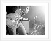 Foto in frame , Gitarist , 3 maten , Zwart wit , Premium print