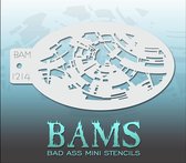 Bad Ass Stencil Nr. 1214 - BAM1214 - Schmink sjabloon - Bad Ass mini - Geschikt voor schmink en airbrush