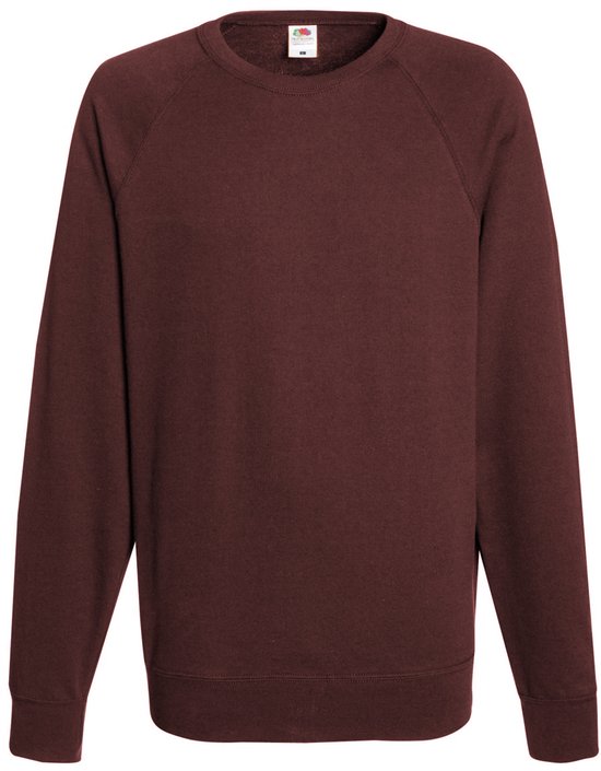 Fruit Of The Loom Heren Lichtgewicht Raglan Sweatshirt (240 GSM) (Bordeaux)