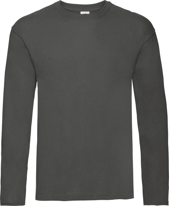 T-shirt graphite clair à manches longues, vue de face.