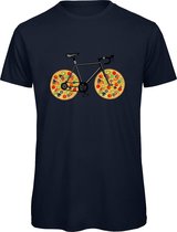 Pizza Bike - Pizza T-Shirt Heren - Katoen