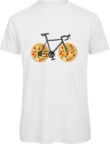 Pizza Bike - Pizza T-Shirt Heren - Katoen