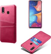 Samsung Galaxy A20e Telefoonhoesje | PU Leren Back Cover | Pasjeshouder | Roze