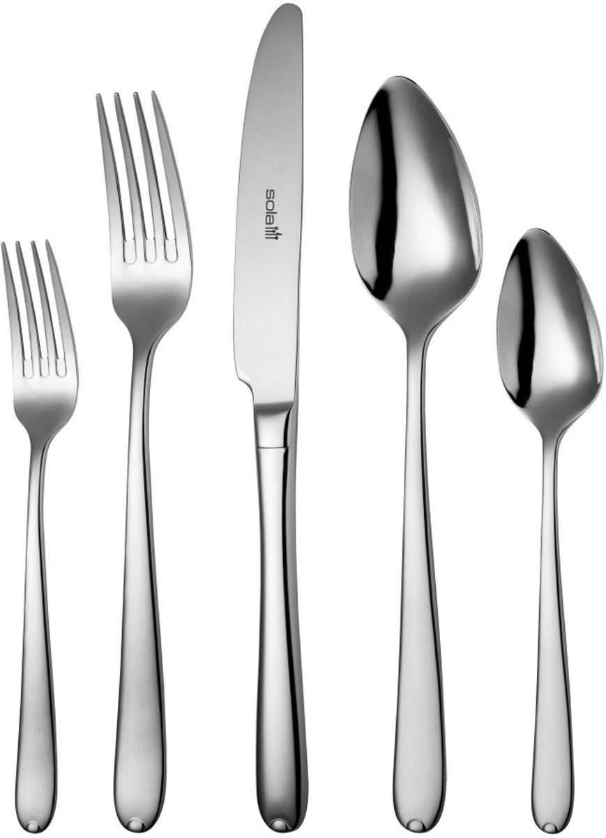Sola - Bestekset - Fleurie - Modern - 6 persoons - 50 delig - Zilverwit Edelstaal 18/10 - RVS