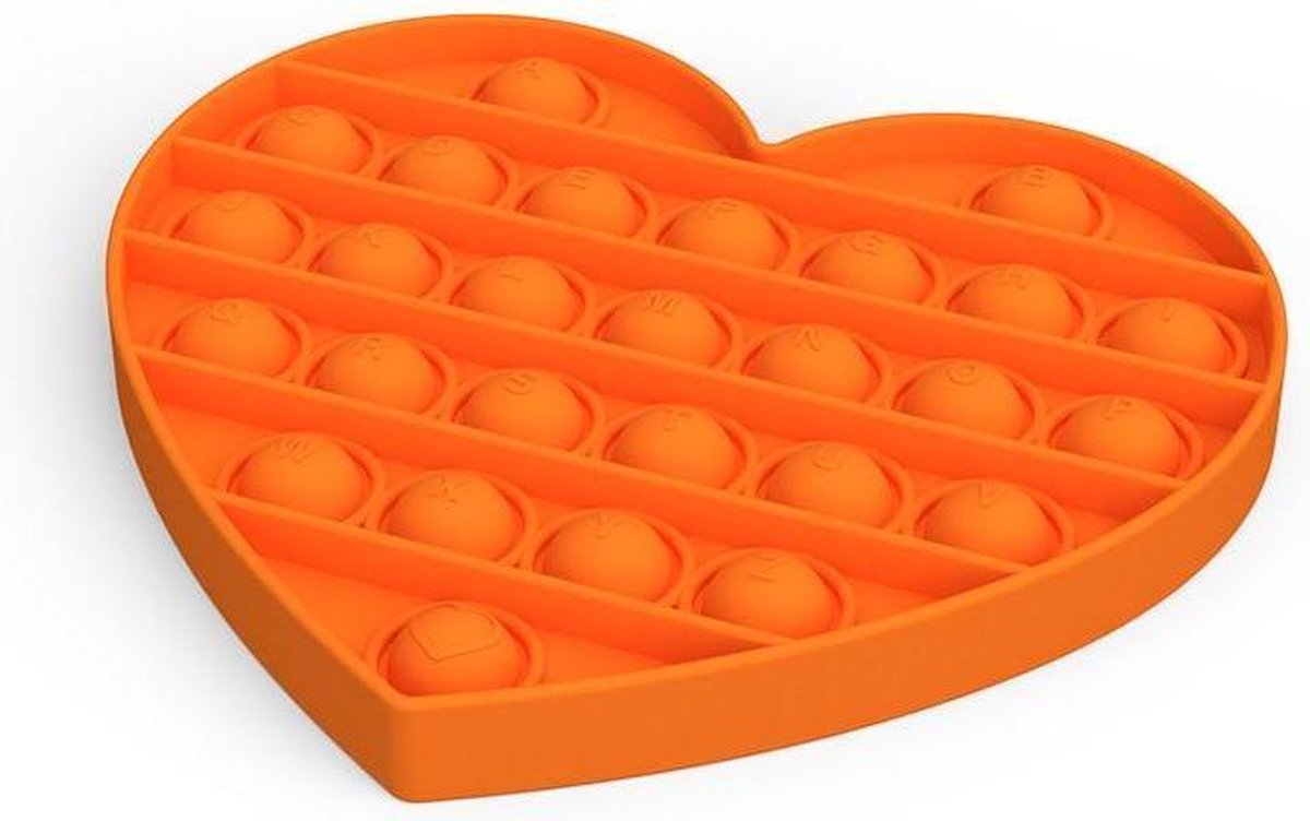 Afbeelding van product Merkloos / Sans marque  Pop It Fidget Toy - Oranje - Hartjes Vorm