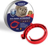 Vlooienband katten - Rood - 100% natuurlijk - Geen pesticiden - Vlooien en teken - Geurhalsband - kattenbandje