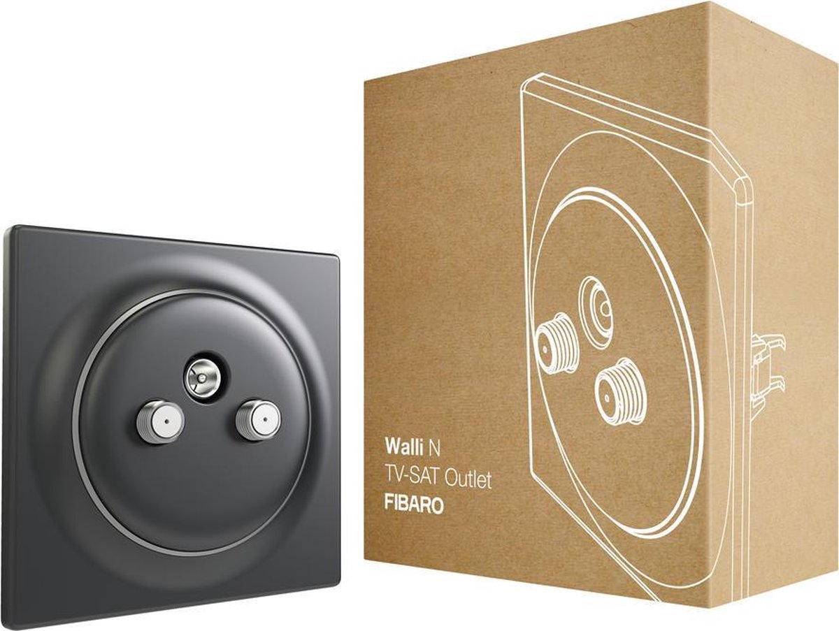 FIBARO Walli N TV-SAT Outlet - Antraciet - Klassiek basiselement