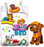 Paw Patrol Baby dekbedovertrek-100 X 135 cm- 100% katoen- incl. pluche pop Zuma 27 cm