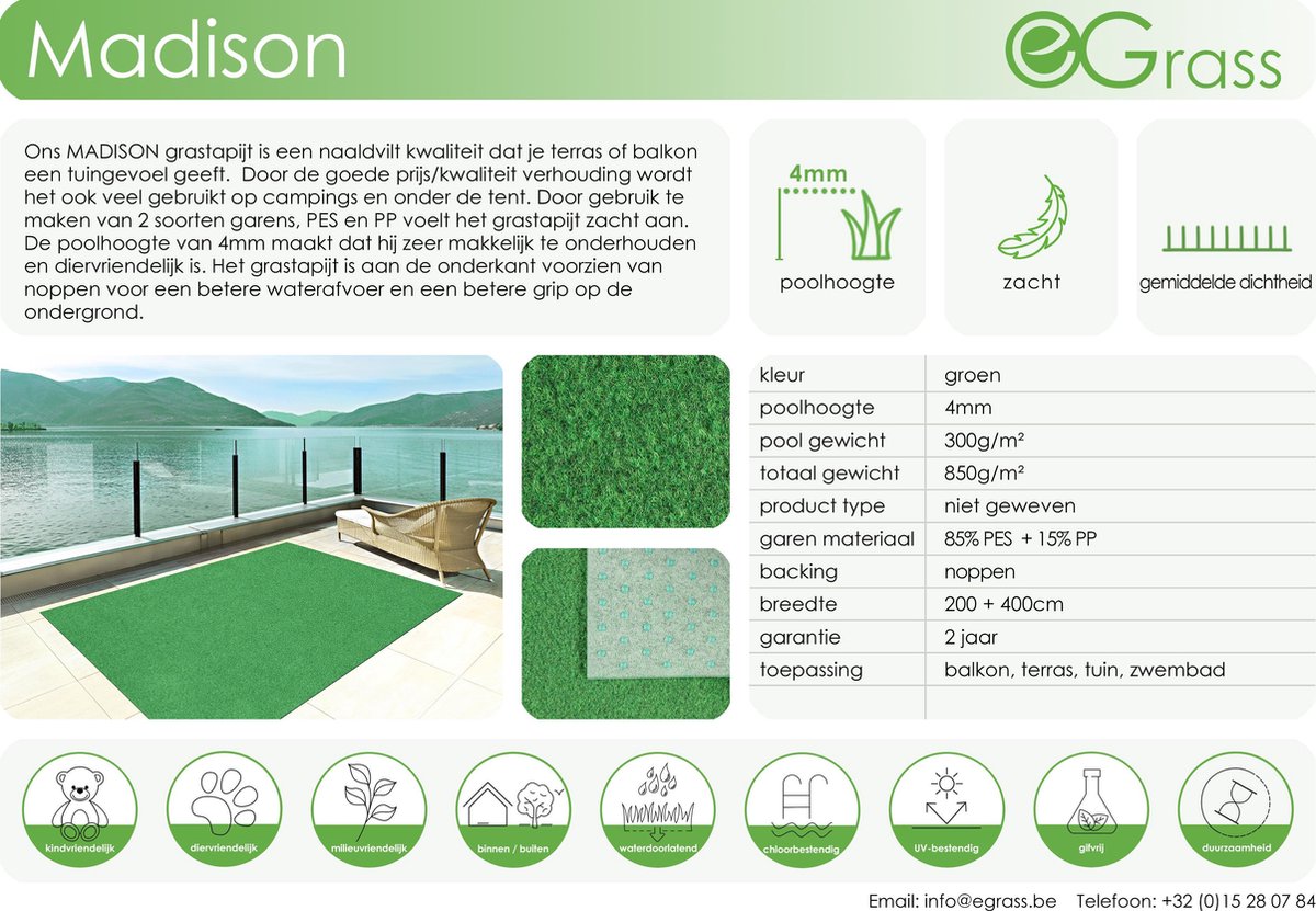 Grastapijt outdoor kunstgras voor het balkon 250x200 cm grastapijt met noppen per meter zwart/antraciet vliesgras waterdoorlatend, 2 m breed vloerbedekking