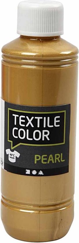 Creotime Textil Color Pearl Fabric Paint Gold - 250 ml
