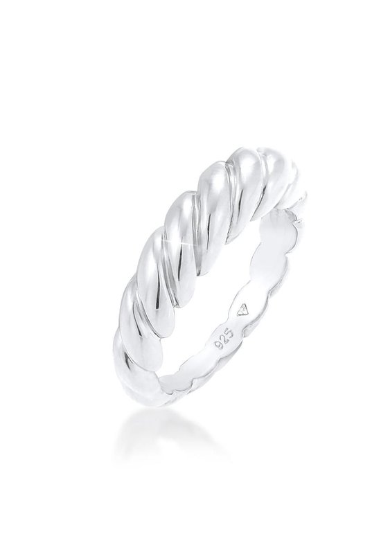 Elli Dames Ring Dames Band Ring Twisted Basic Trend Chunky Blogger in 925 Sterling Zilver