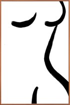JUNIQE - Poster met kunststof lijst Curve -30x45 /Grijs & Ivoor