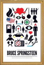 JUNIQE - Poster met houten lijst Bruce Springsteen -20x30 /Groen &