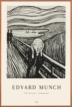 JUNIQE - Poster met kunststof lijst Munch - The Scream Lithograph
