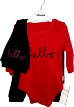 Babykleding 3 delig-Rood-Zwart-Katoen