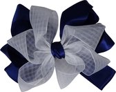 Jessidress® Haarclips Elegante Haarclip met dubbele Haarstrik - Donker Blauw
