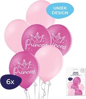 Prinses Ballonnen - Princess Ballonnen – Helium Ballonnen - Prinses Versiering - Roze Ballonnen - Verjaardag Versiering - 6 Stuks