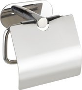 WENKO Turbo-Loc® Toiletrolhouder met klep Orea RVS glanzend - WC Rolhouder - Bevestigen zonder boren