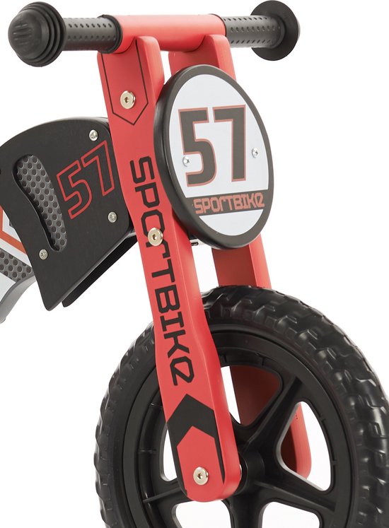 2Cycle Motor Loopfiets - Hout - Rood