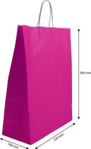 Papieren draagtas roze - Papieren tasjes - 220 x 295 mm - Per 100 stuks