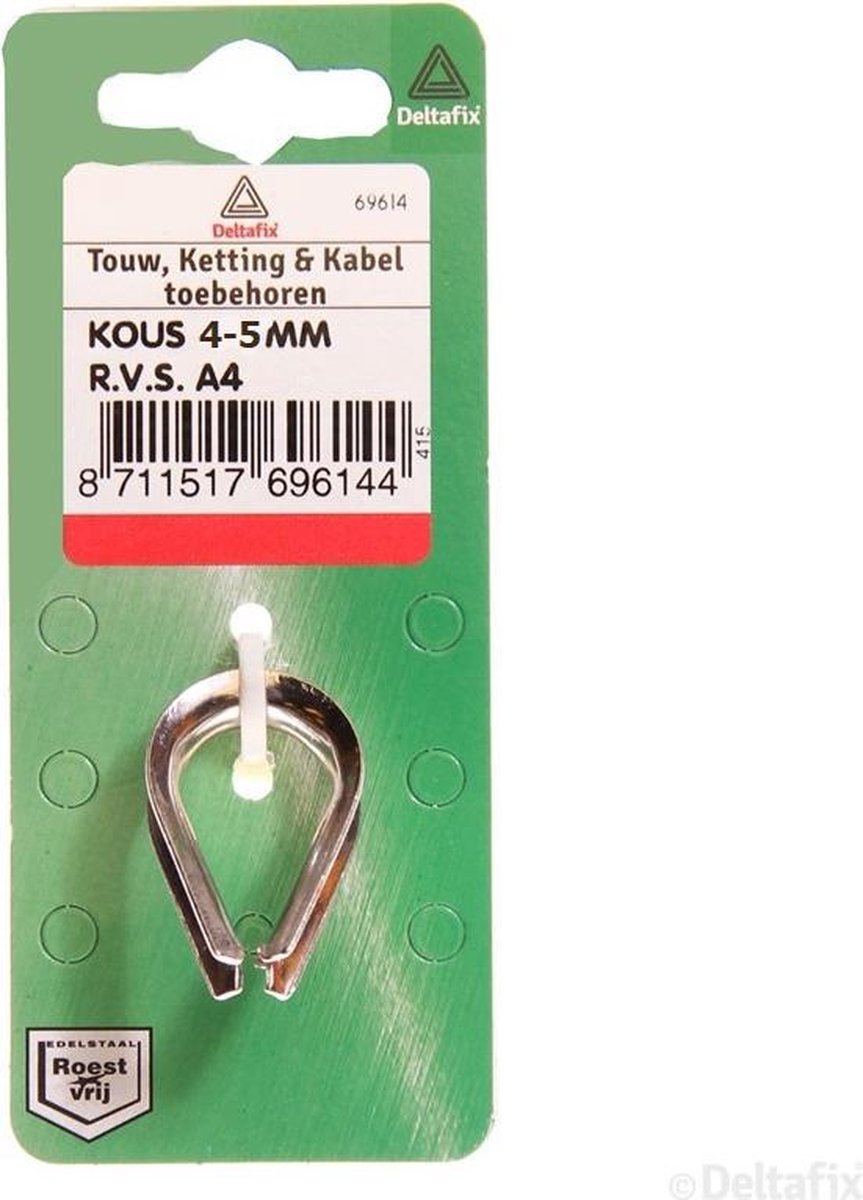 Deltafix touwkous r.v.s. a4 4-5mm 2 st.