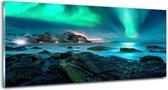 Glasschilderij Aurora borealis | 4 mm veiligheidsglas | 125 x 50 cm | Blind ophangsysteem | Glazen schilderijen