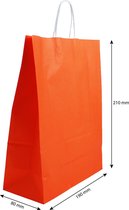 Papieren draagtas oranje - Papieren tasjes - 190 x 210 mm - Per 100 stuks