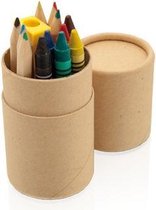 12x stuks 13-delig tekenen potloden/krijtjes setje 10 cm - Uitdeel cadeau/traktatie/weggevertje voor kinderen