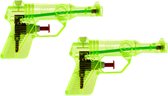 2x Waterpistool/waterpistolen groen 13 cm