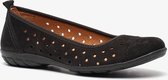 Hush Puppies suede dames ballerina's - Zwart - Maat 38 - Echt leer - Uitneembare zool