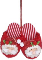 House of Seasons Pantoffels Kerst Ornament - L12,5 x B2,5 x H10 cm - Rood