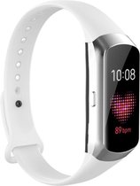 Siliconen Smartwatch bandje - Geschikt voor  Samsung Galaxy Fit siliconen bandje - wit - Strap-it Horlogeband / Polsband / Armband