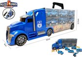 Politie Vrachtwagen set koffer - speelgoed politie 10-delig set- Mega Police truck - 42CM