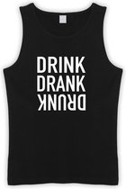 Zwarte Tanktop met “ Drink. Drank, Drunk “ print Wit  Size S