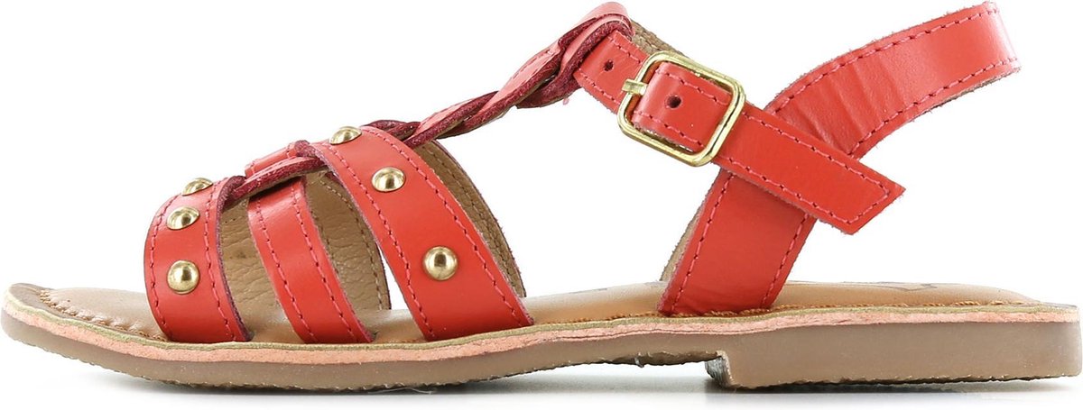 Shoesme rode sandaal met gevlochten bandjes
