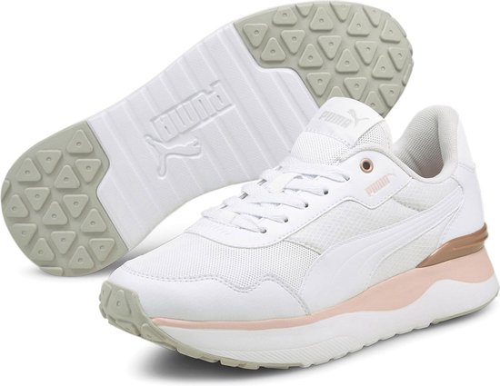 Puma Sneakers - Maat 37.5 - Unisex - wit - roze - bruin | bol.com