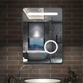 LED badkamerspiegel 50 × 70cm wandspiegel met touch, condensvrij, 3-voudige vergroting Make-up spiegel IP44 koudwit, energiebesparend