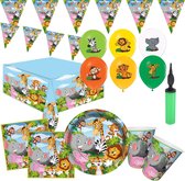 Babelon Safari verjaardag versiering - Thema Feest pakket  - Ballonnen- Party Artikelen-Slingers- Feestartikelen - Verjaardag Feestje-16 Personen