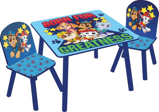 PAW Patrol - Set Tafel en Stoelen - Kindertafel en 2 stoelen - Blauw