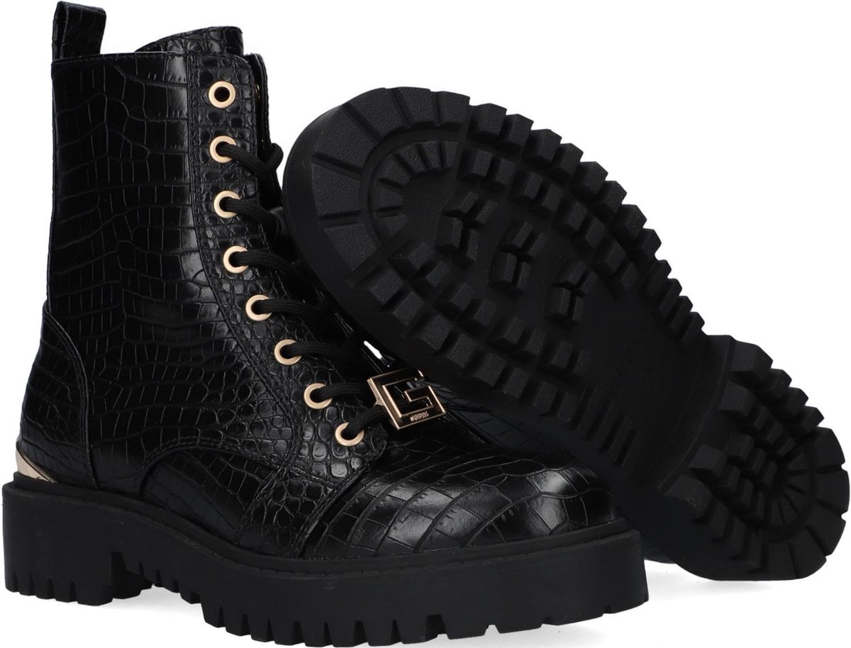 Guess Omala dames veterboot - Zwart - Maat 36 | bol.com