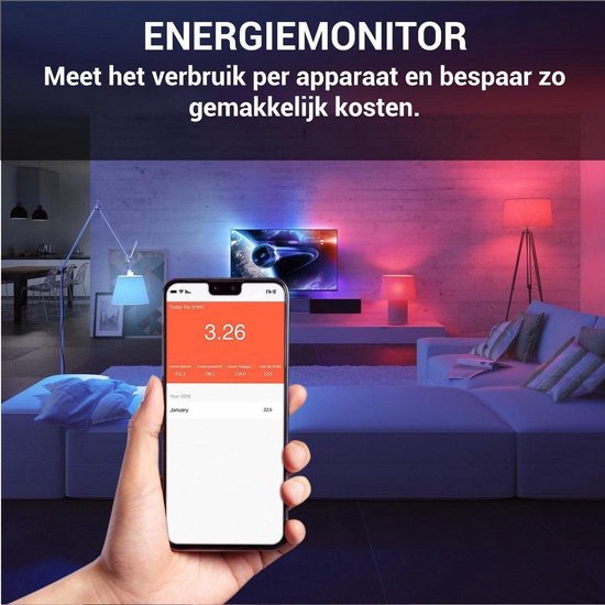 SMARTIFY Smart Plug - Smart Plug - Incl. Minuterie et compteur d'énergie - Value Pack - 4 pièces